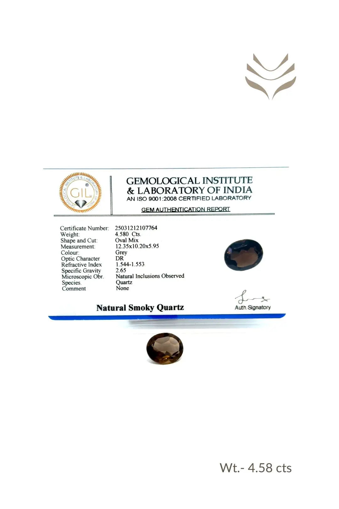 Light-Coded Smokey Quartz - 4.58 Ct