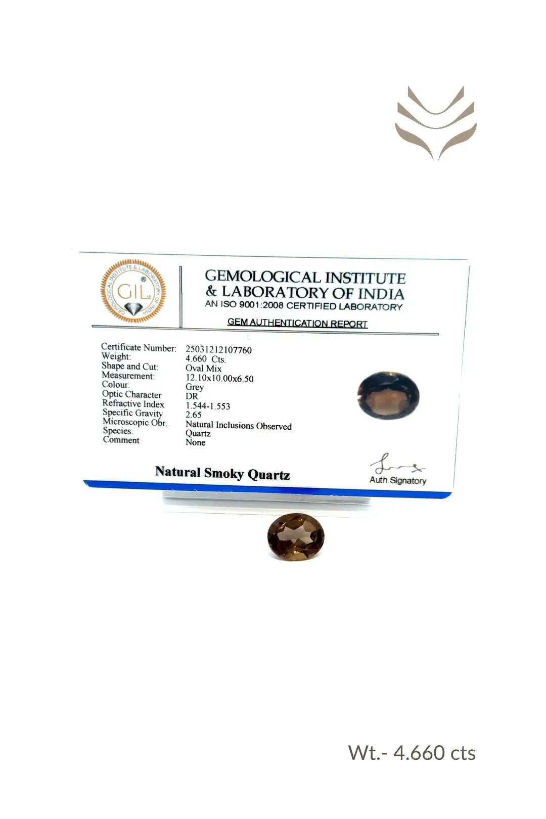 Light-Coded Smokey Quartz - 4.66 Ct