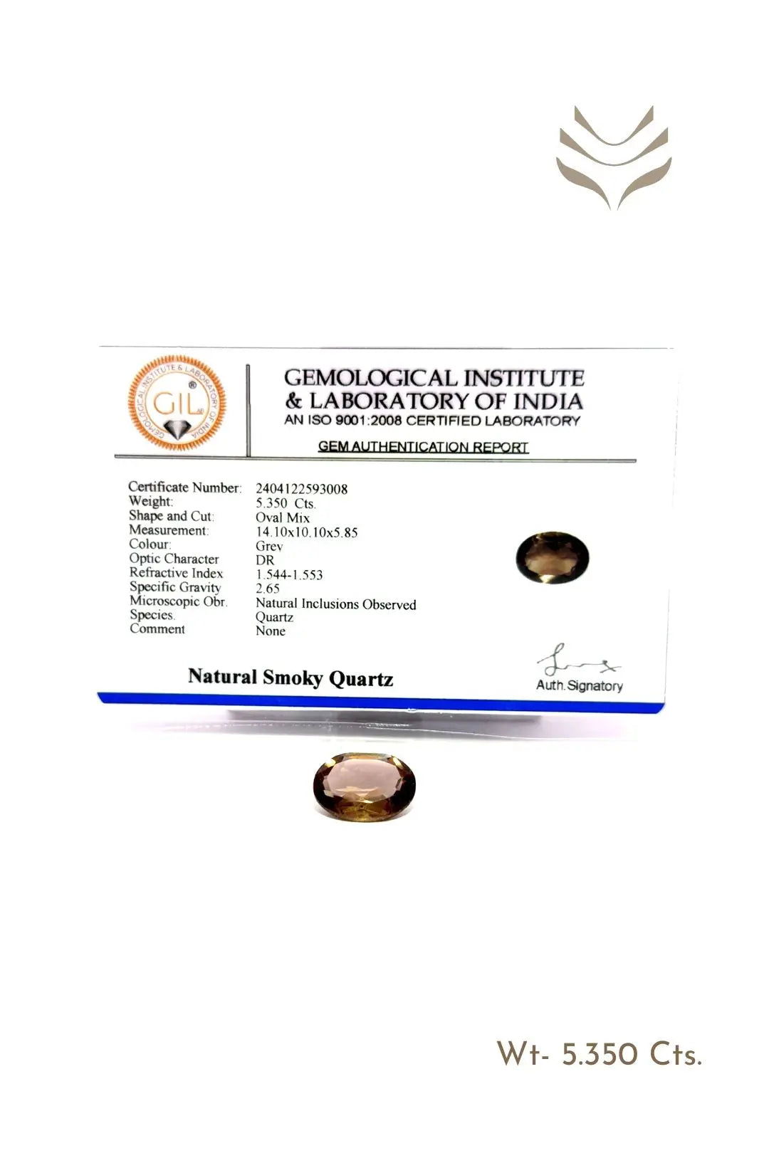 Light-Coded Smokey Quartz - 5.35 Ct