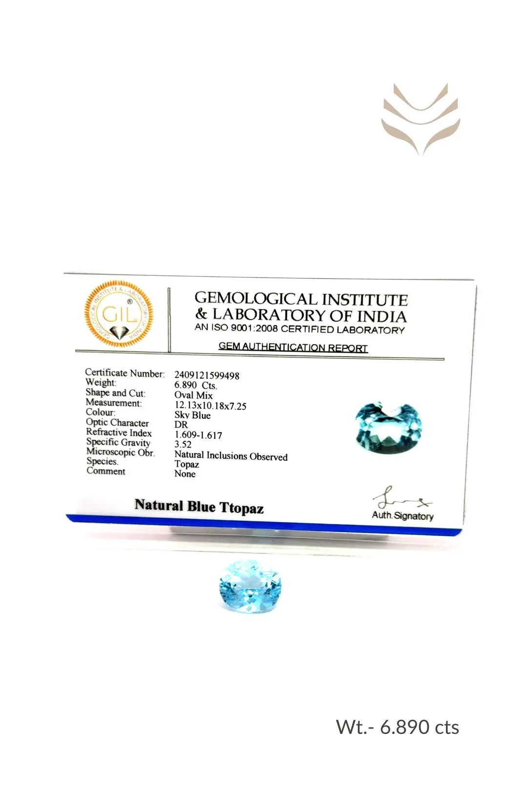 Light-Coded Swiss Blue Topaz - 6.89 Ct