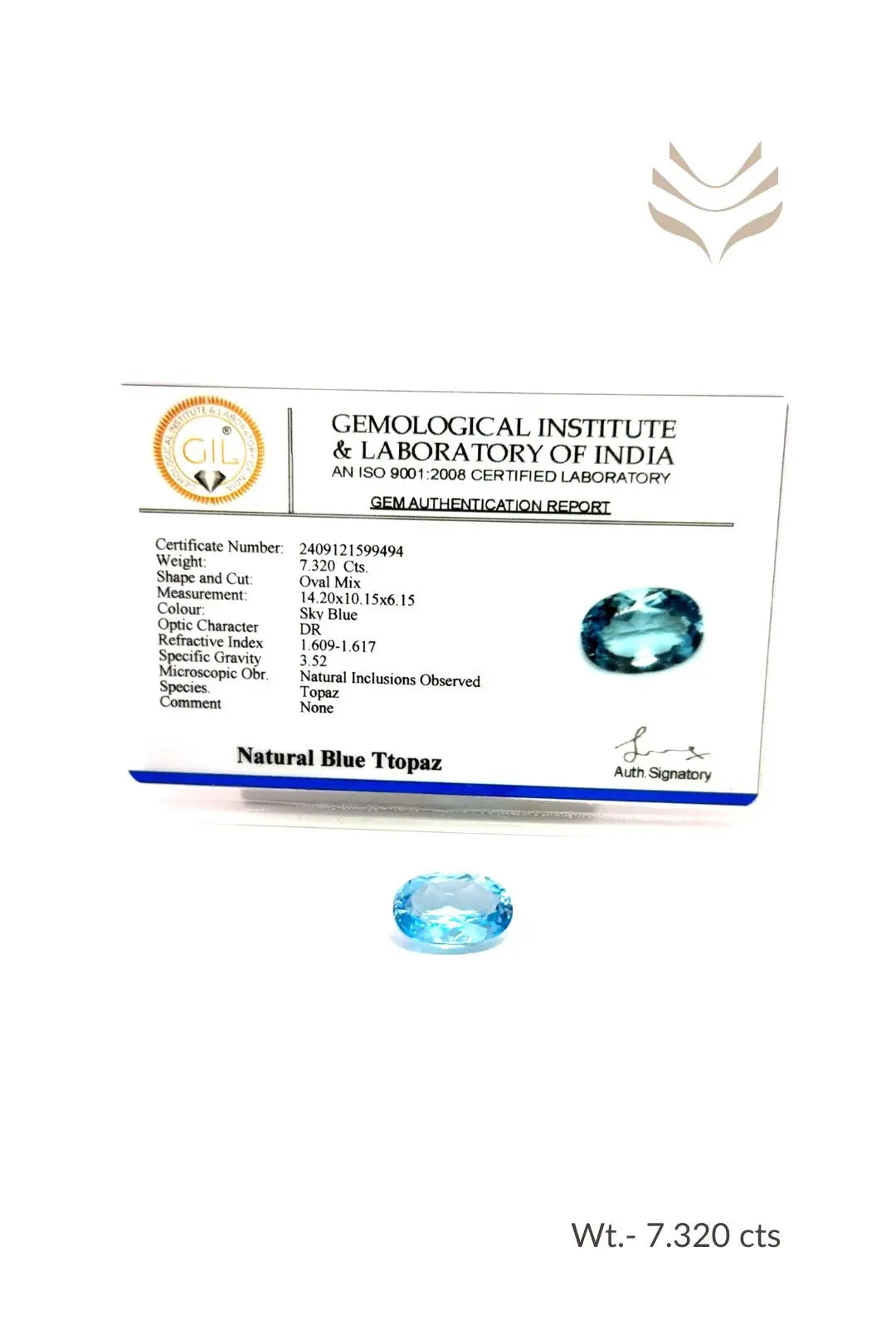 Light-Coded Swiss Blue Topaz - 7.32 Ct