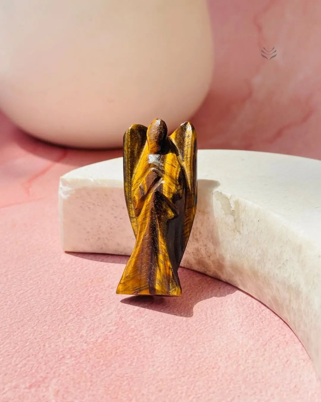 Light-Coded Tiger's Eye Bedside Angel