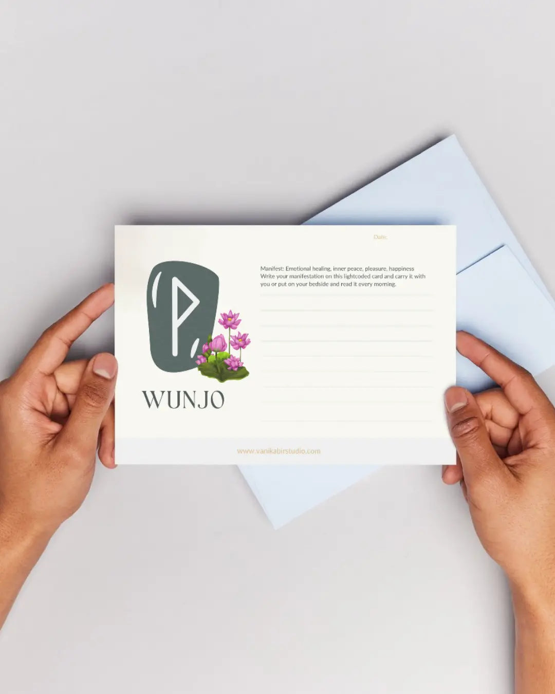 Light-Coded Wunjo- For Relationship Harmony (Rune Manifestation Card)