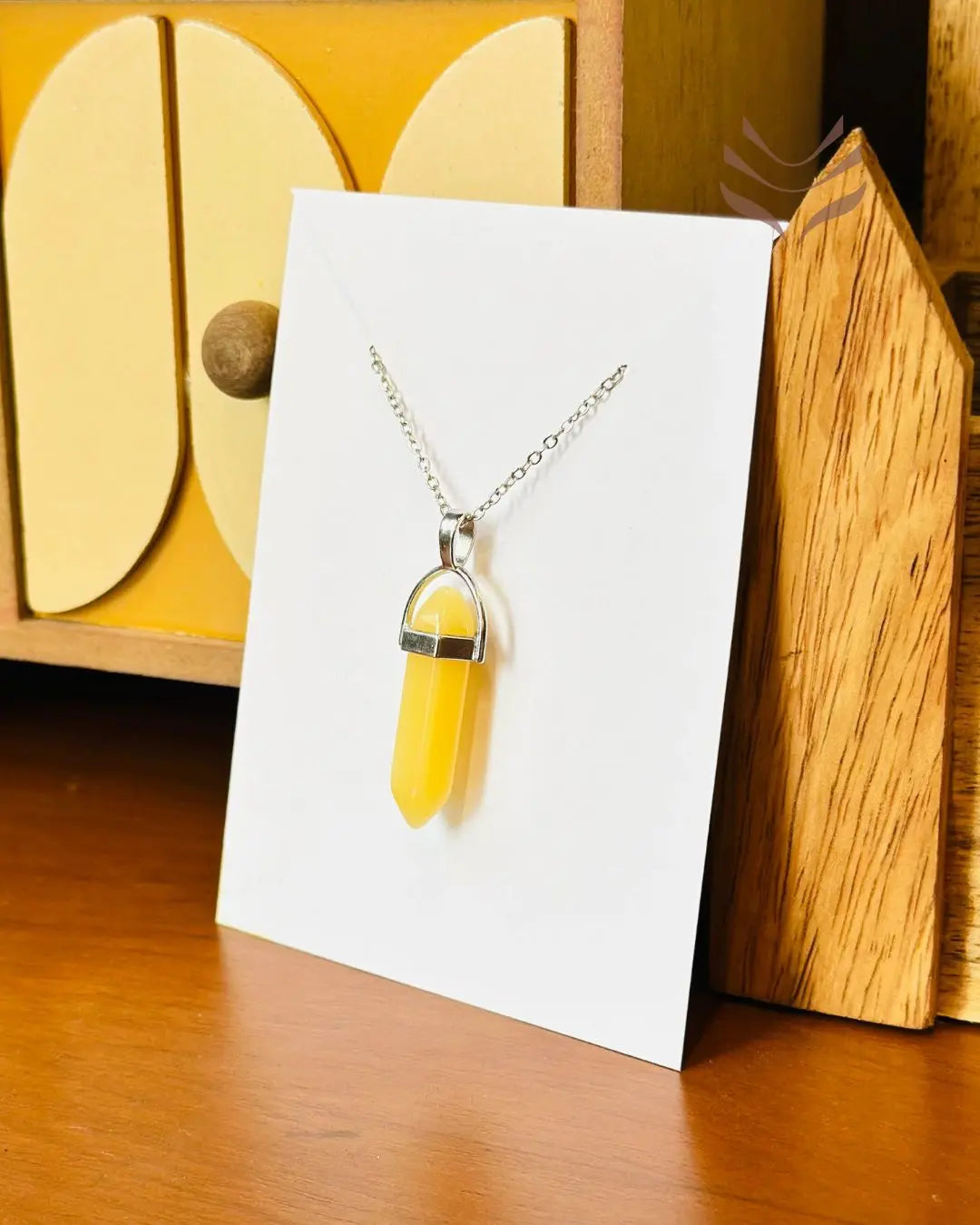 Light-Coded Yellow Aventurine - Double Terminated Pendant For Shining Luck