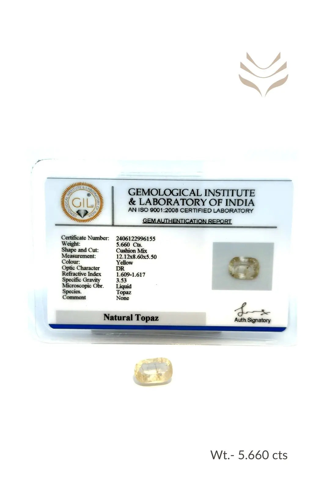 Light-Coded Yellow Topaz - 5.66 Ct