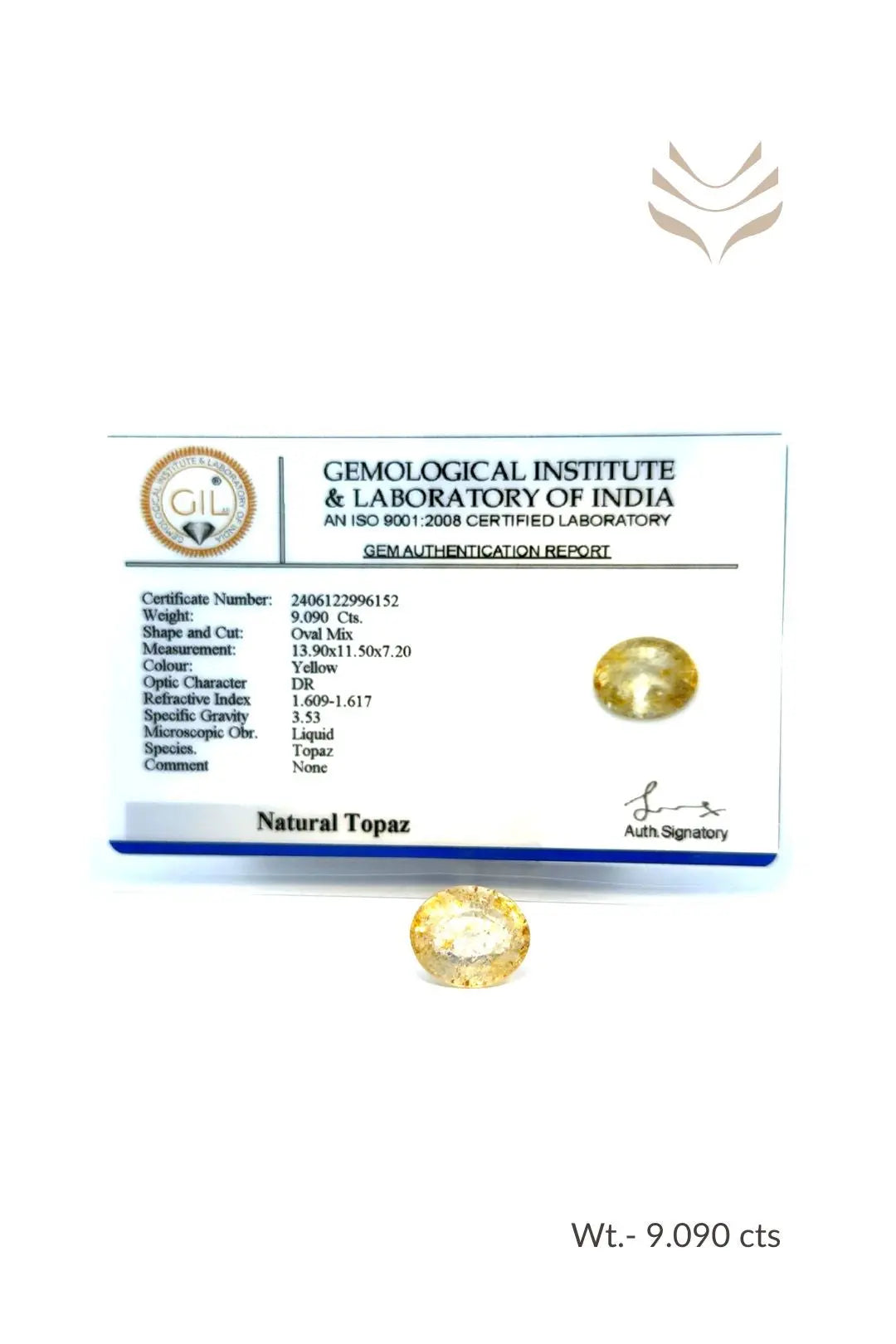 Light-Coded Yellow Topaz - 9.09 Ct