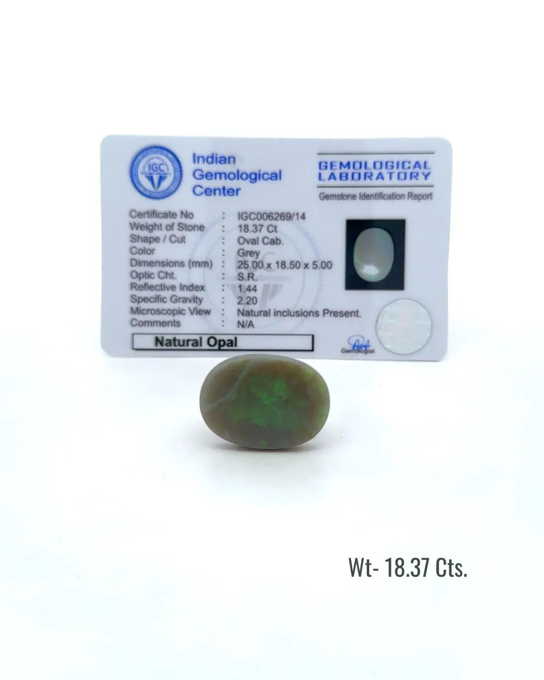 LightCoded Australian White Opal - 18.37 Ct