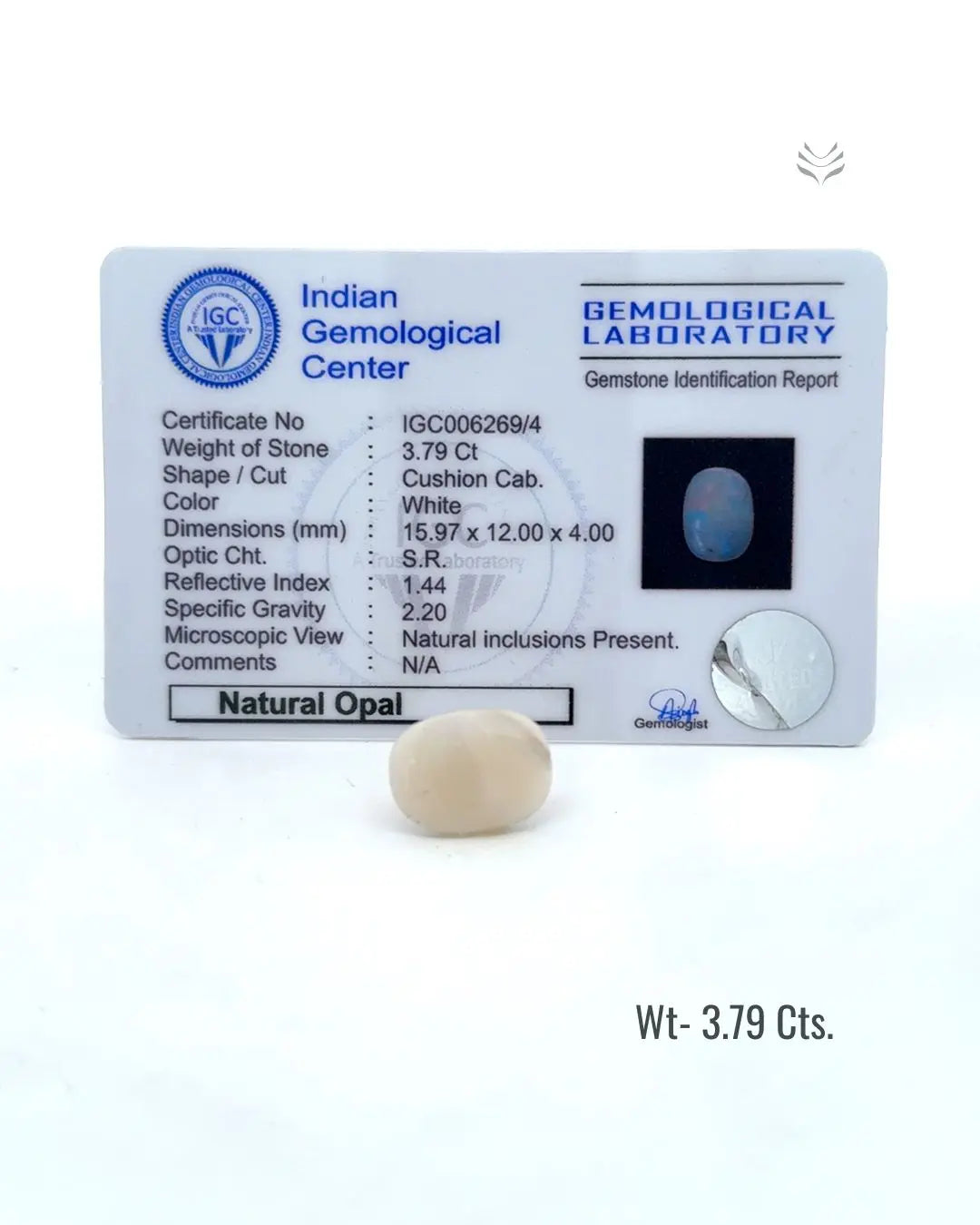 LightCoded Australian White Opal - 3.79 Ct