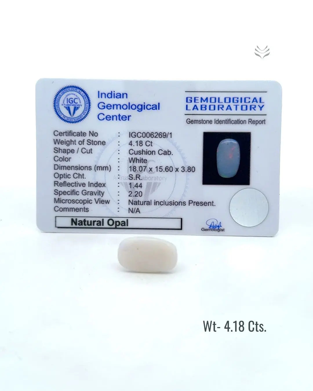 LightCoded Australian White Opal - 4.18 Ct