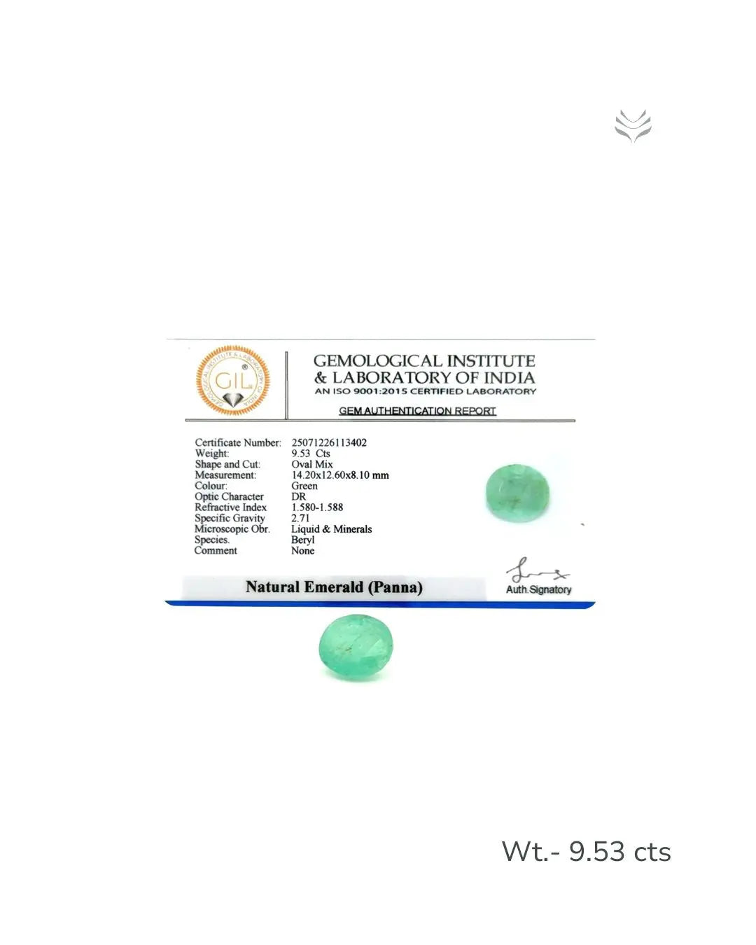LightCoded Columbian Emerald - 9.530 Ct