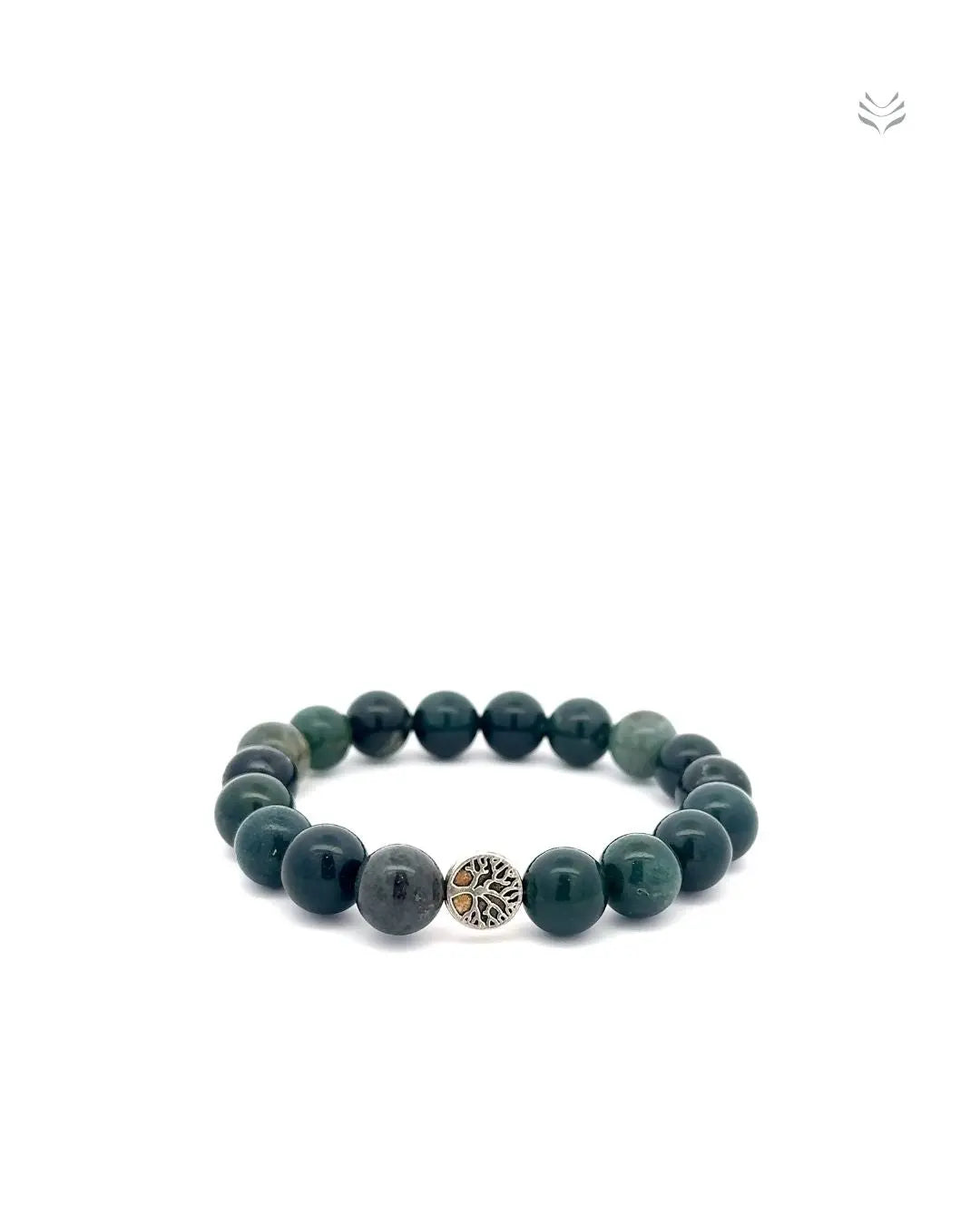 LightCoded Forgiveness and Happiness Moss Agate Bracelet