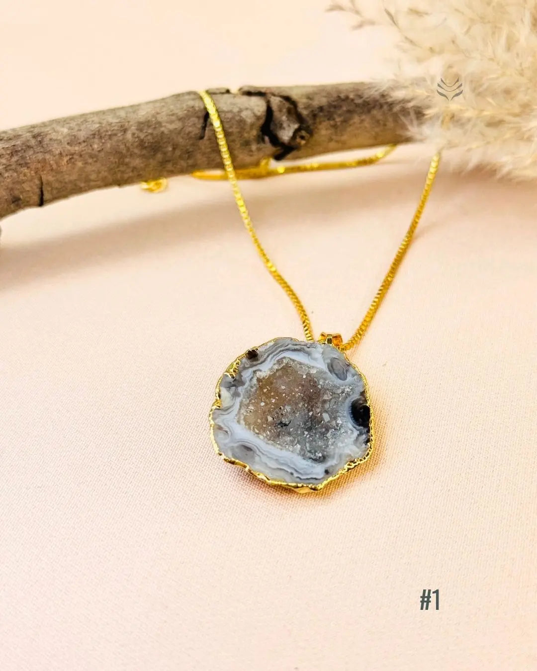 LightCoded Manifestation Carrier Geode Pendant