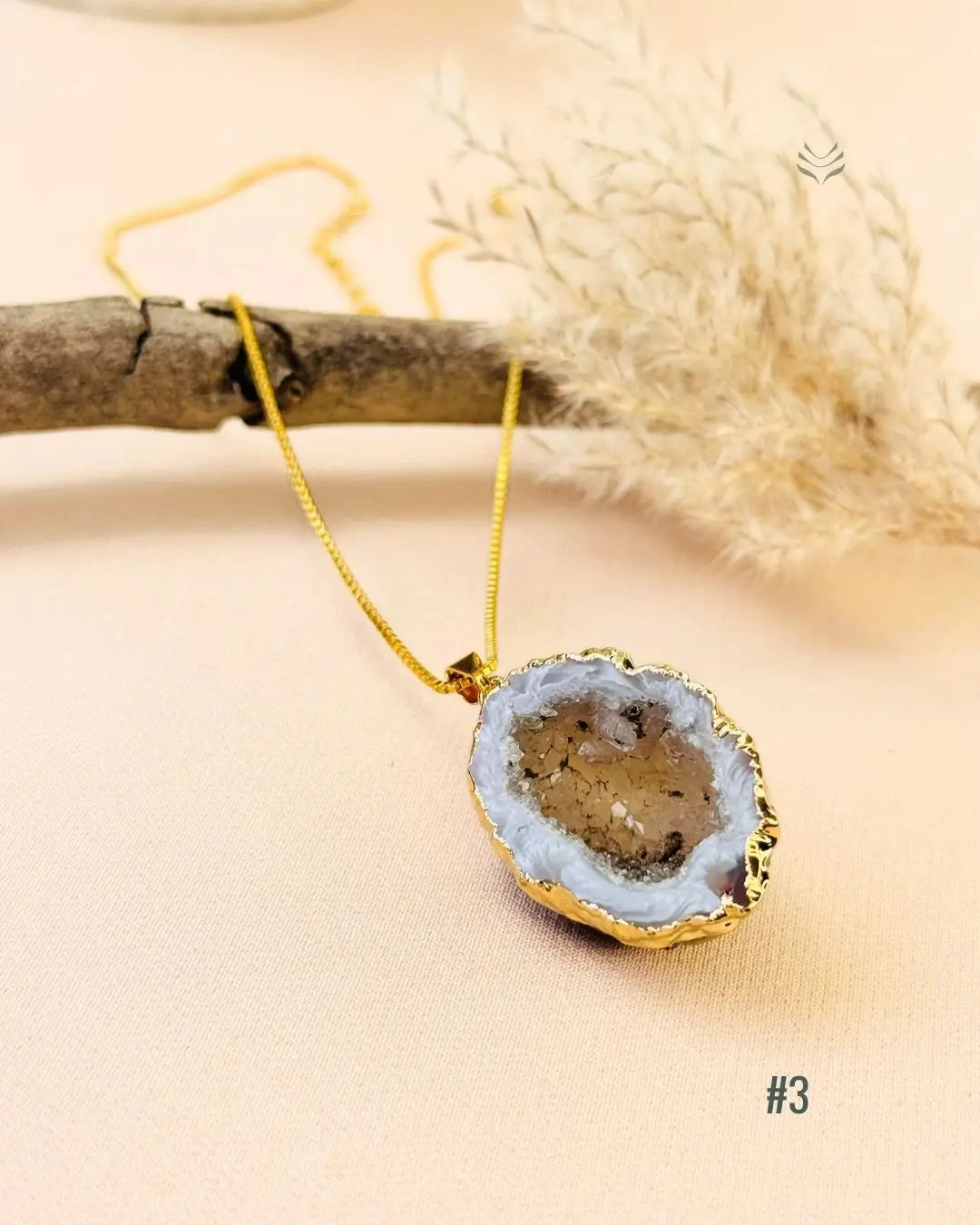 LightCoded Manifestation Carrier Geode Pendant