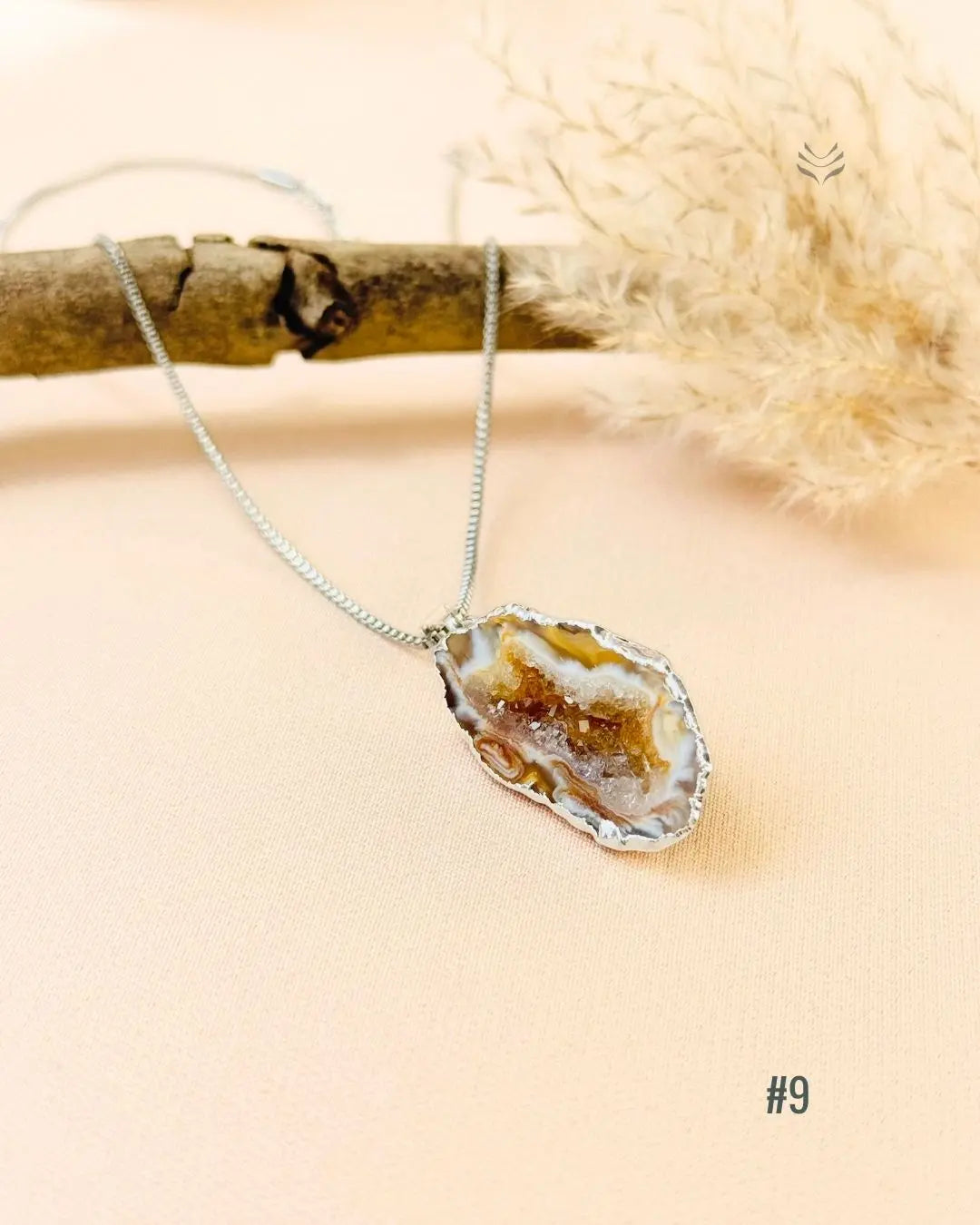 LightCoded Manifestation Carrier Geode Pendant