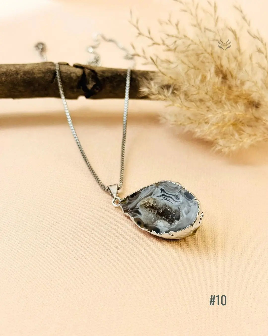 LightCoded Manifestation Carrier Geode Pendant