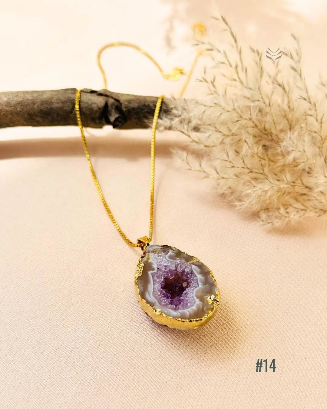 LightCoded Manifestation Carrier Geode Pendant