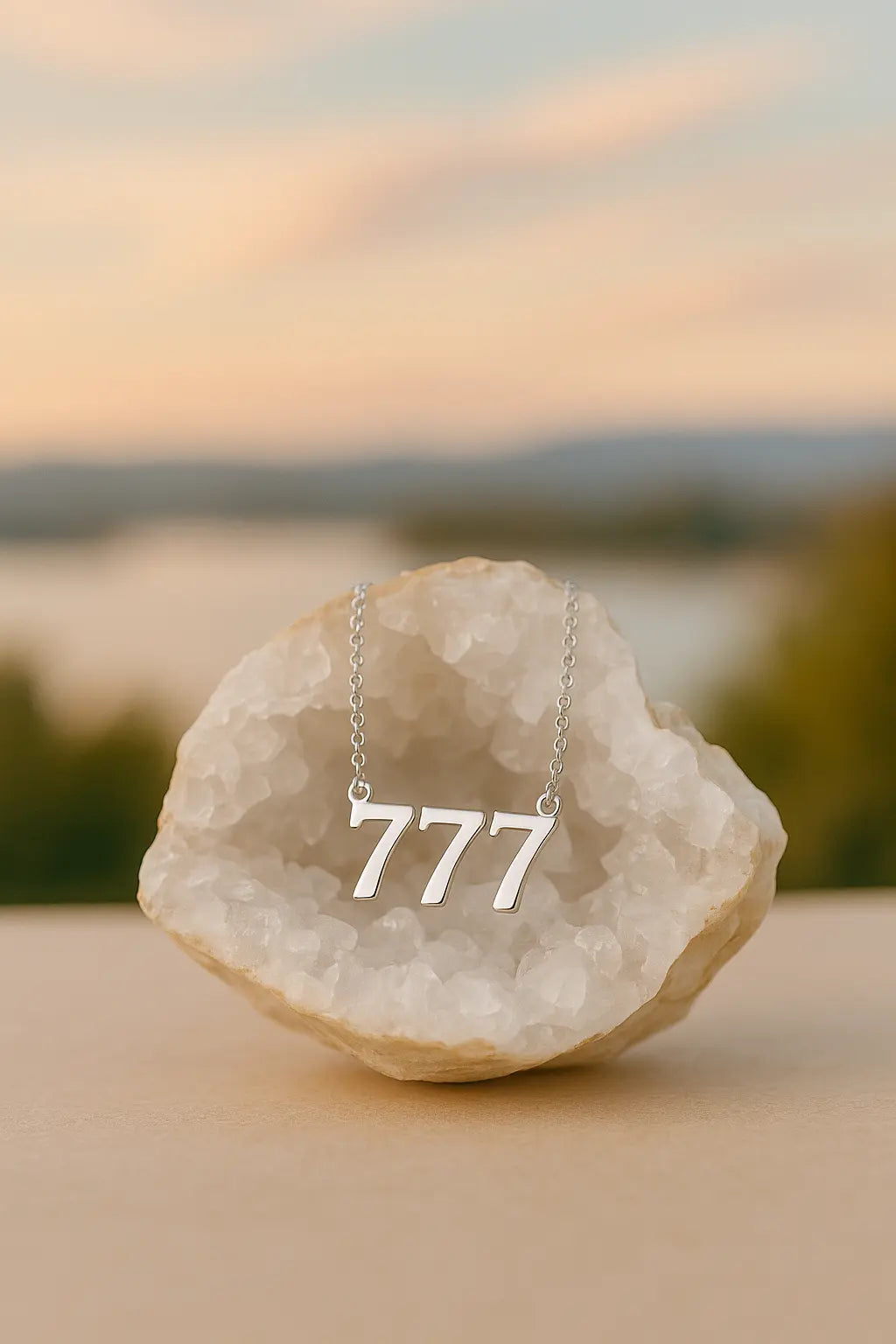 LightCoded Silver Angel Number Pendant - 777