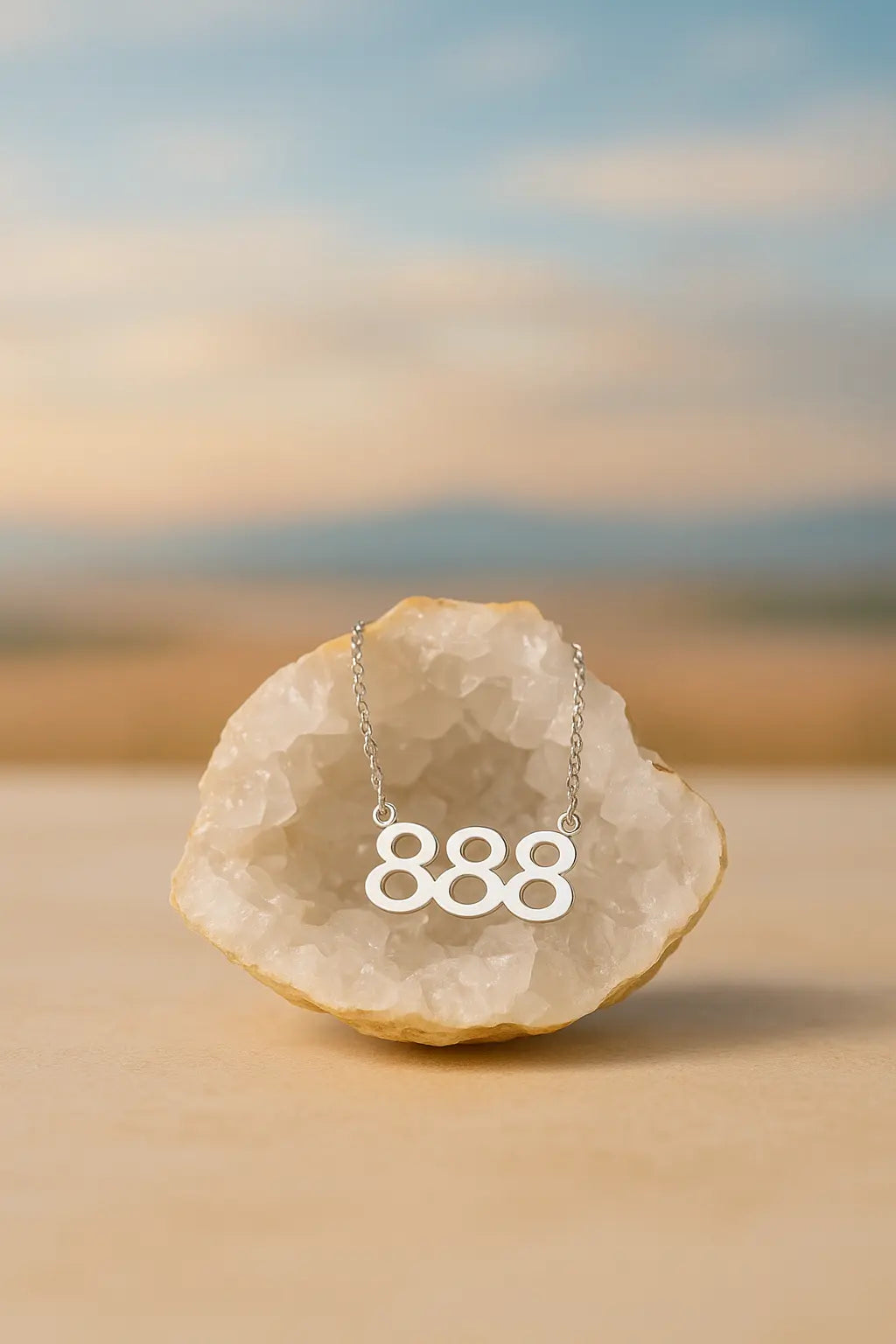 LightCoded Silver Angel Number Pendant - 888