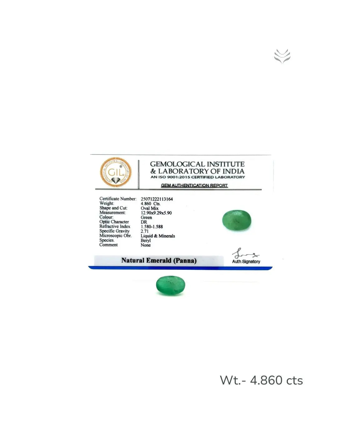 LightCoded Zambian Emerald - 4.860 Ct