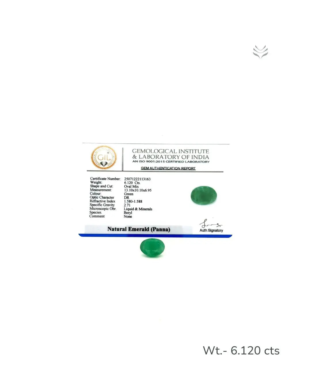 LightCoded Zambian Emerald - 6.120 Ct