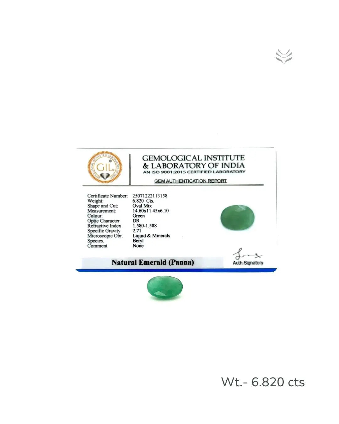 LightCoded Zambian Emerald - 6.820 Ct