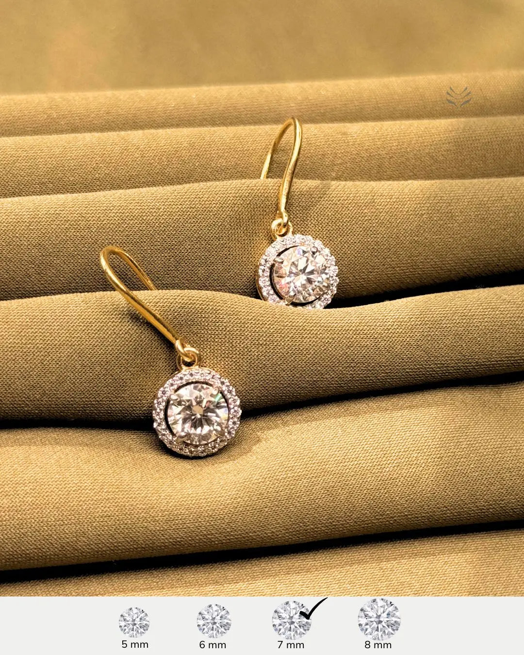 Lightcoded Athena Multi-moissanite Round Silver Gold-plated Loop Earrings