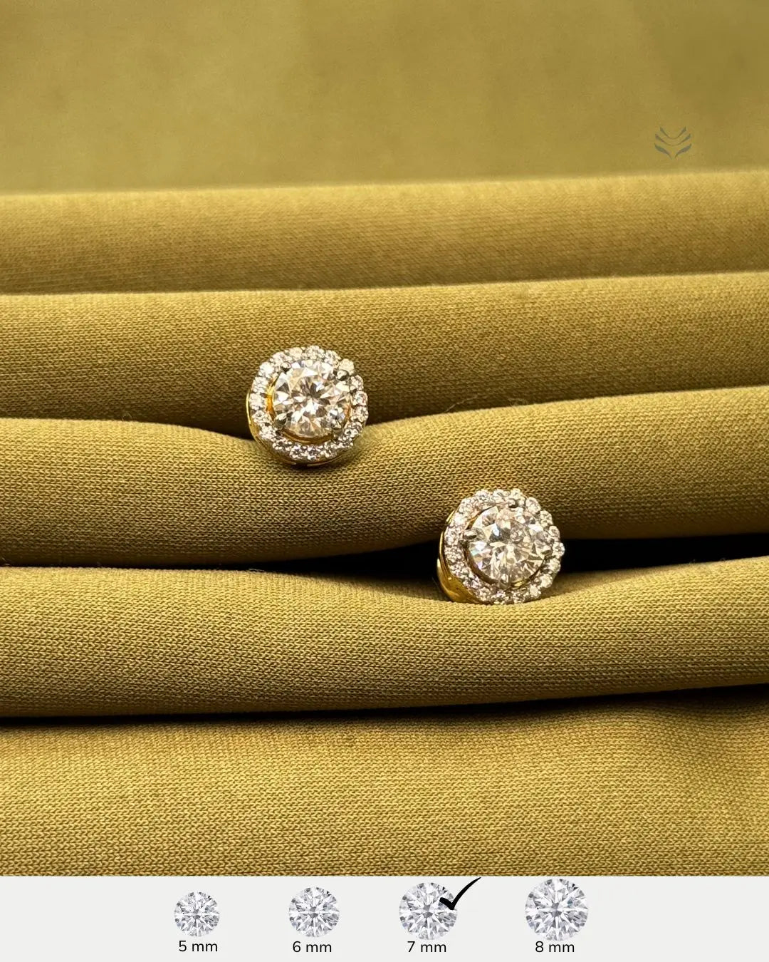 Lightcoded Athena Multi-moissanite Round Silver Gold-plated Screw Back Earrings