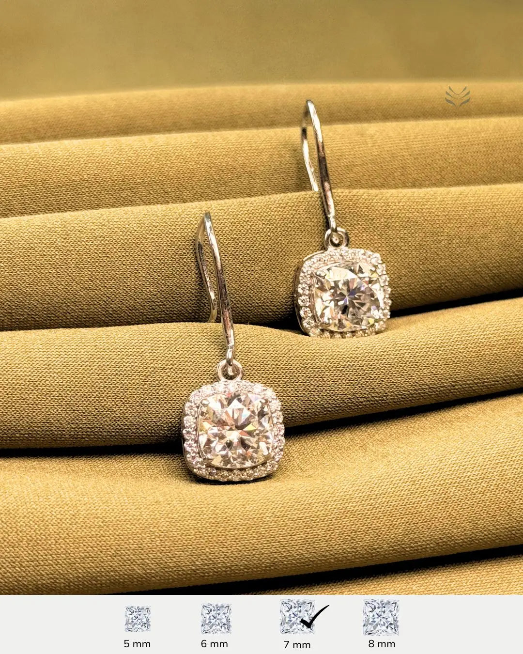 Lightcoded Luna Multi-moissanite Square Silver Loop Earrings