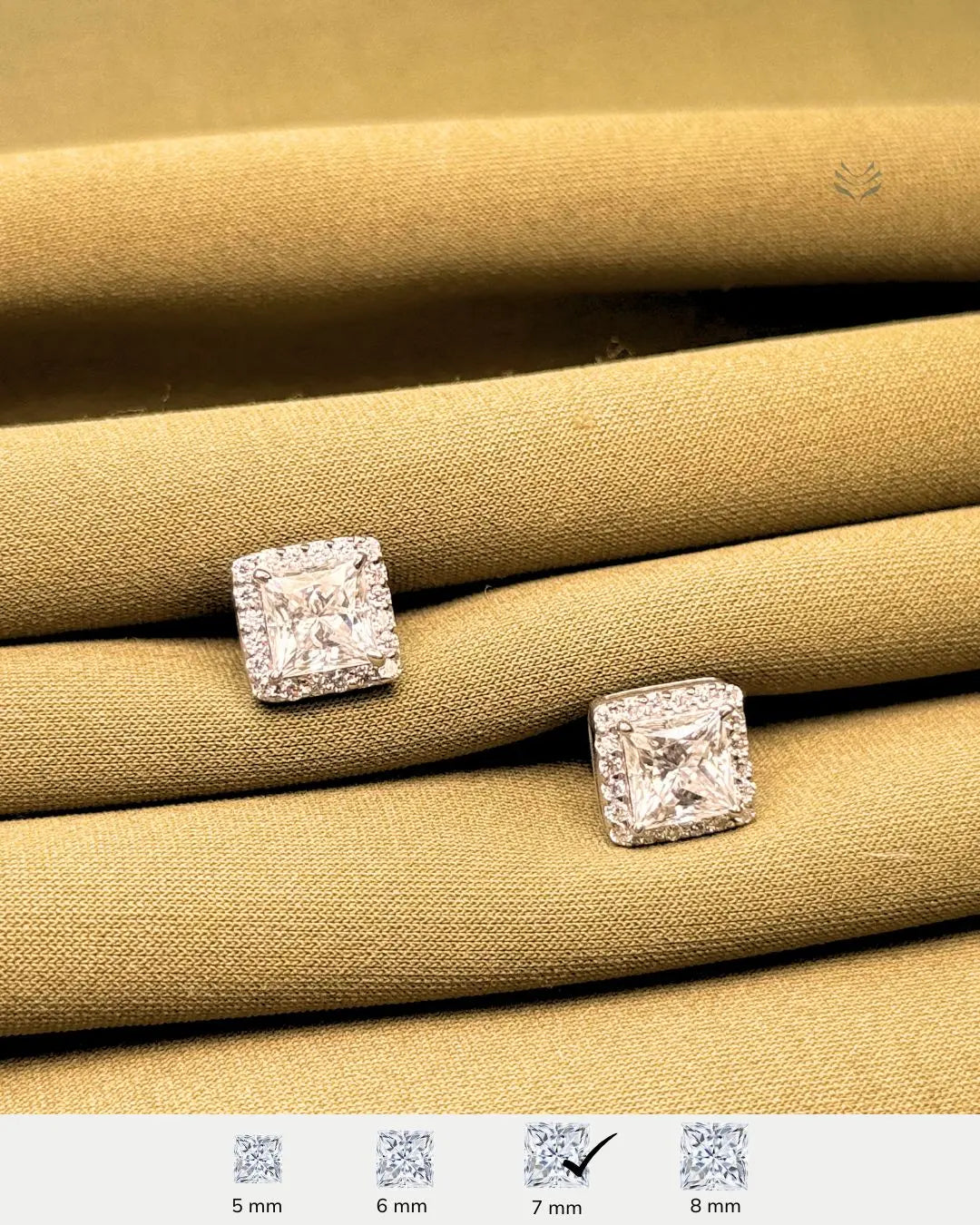 Lightcoded Luna Multi-moissanite Square Silver Screw Back Earrings