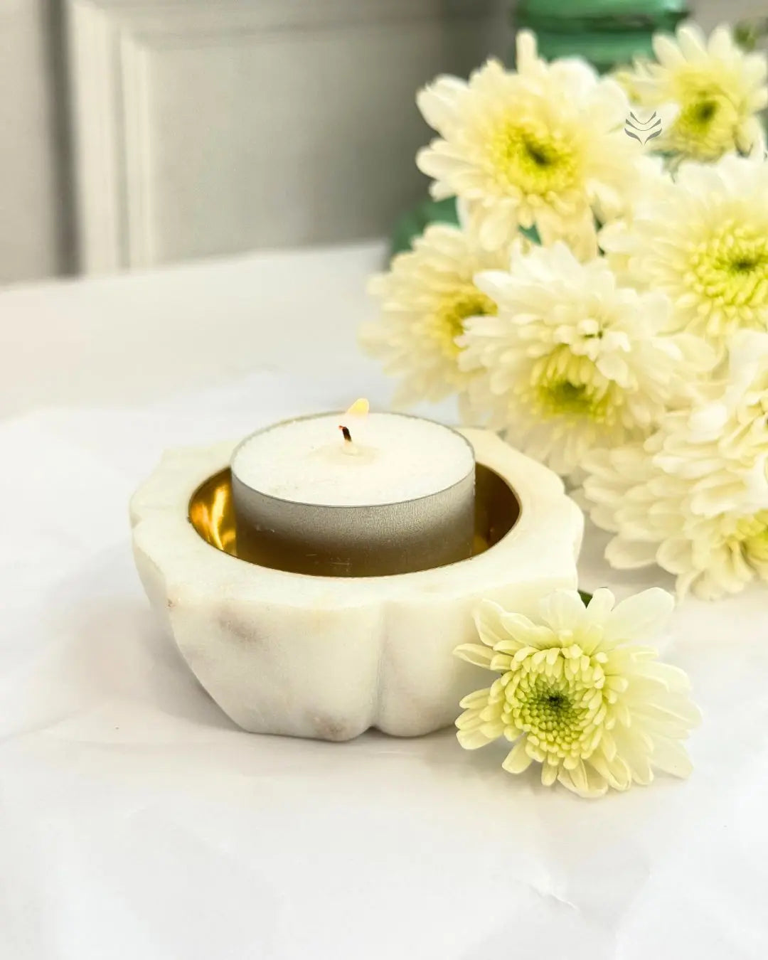 Lightcoded Marble Diya - Set of 2