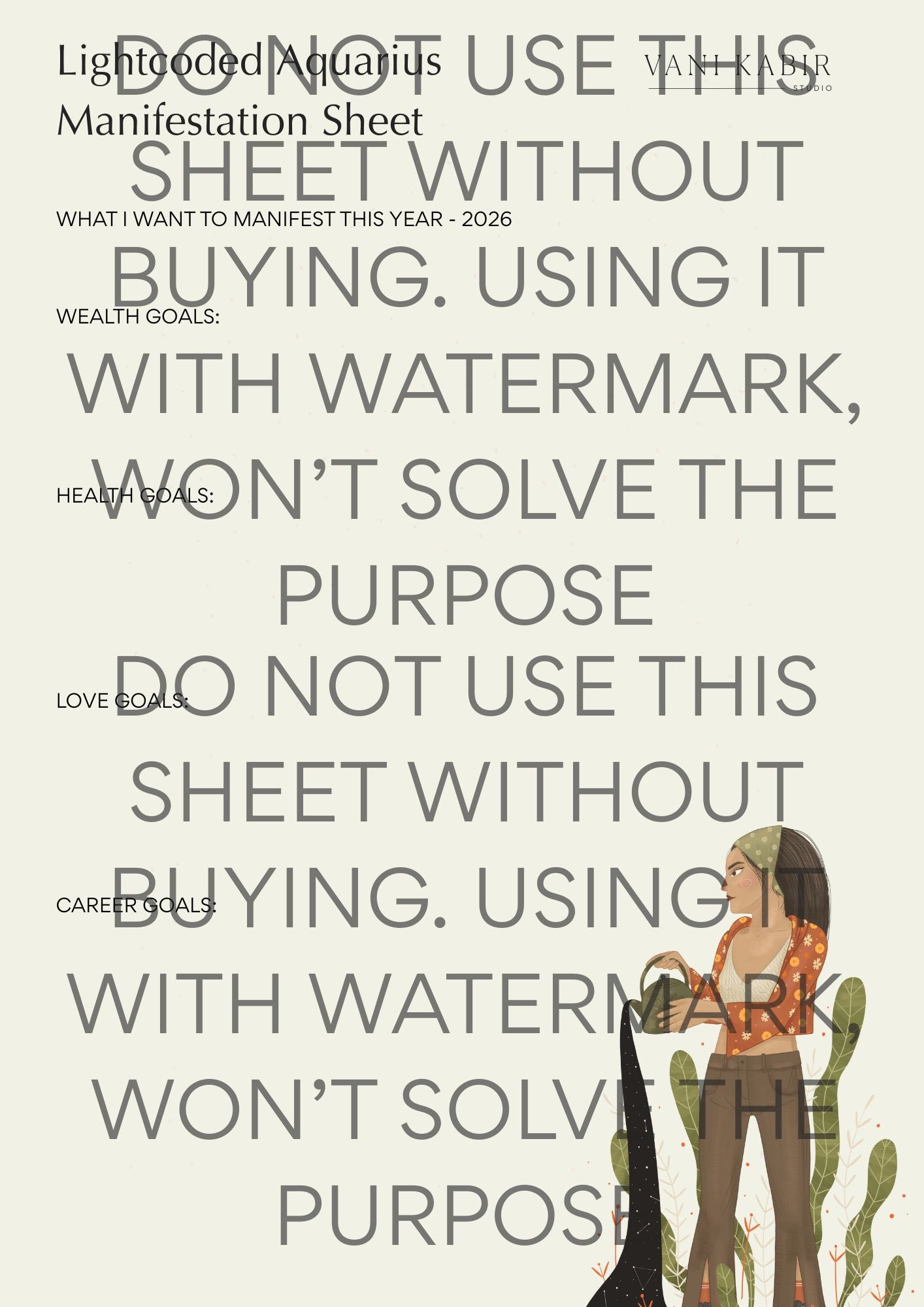 Zodiac Manifestation Sheet – Aquarius