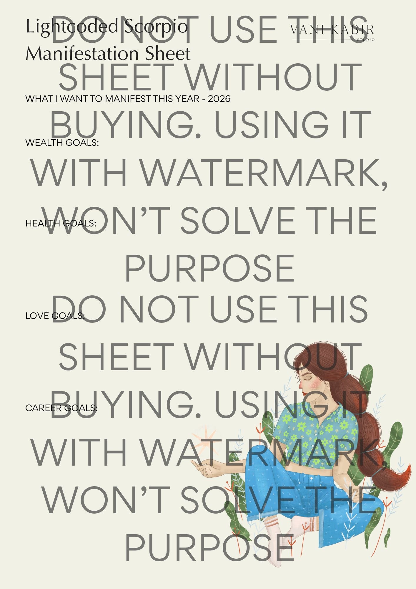 Zodiac Manifestation Sheet – Scorpio