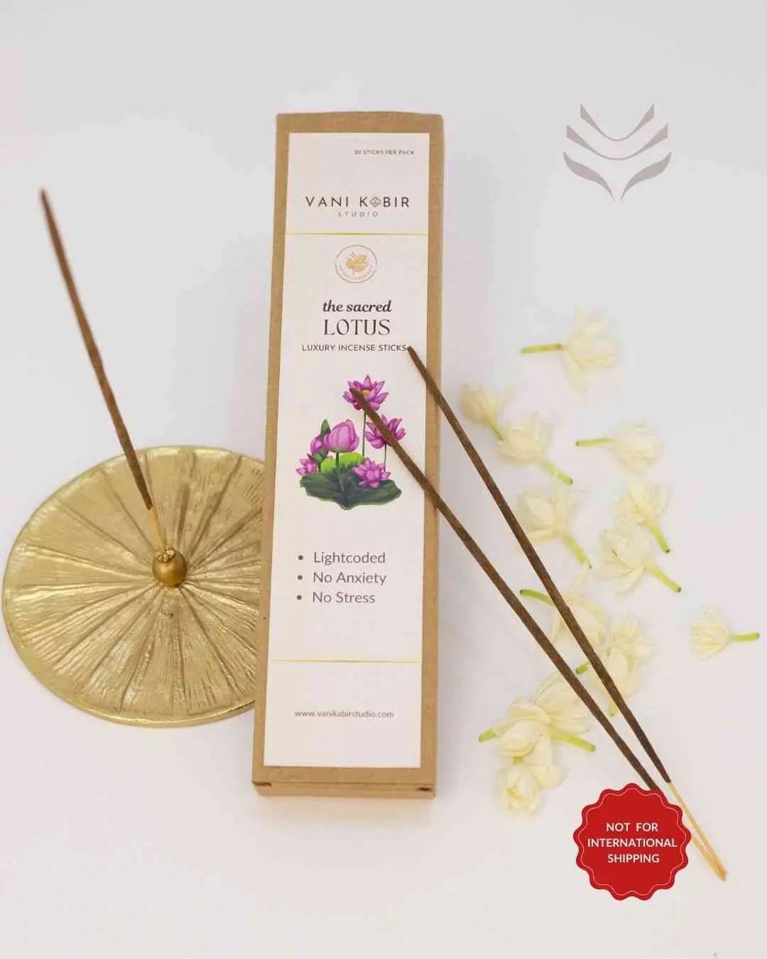 Light-Coded Lotus Luxury Incense Sticks with stand and flowers