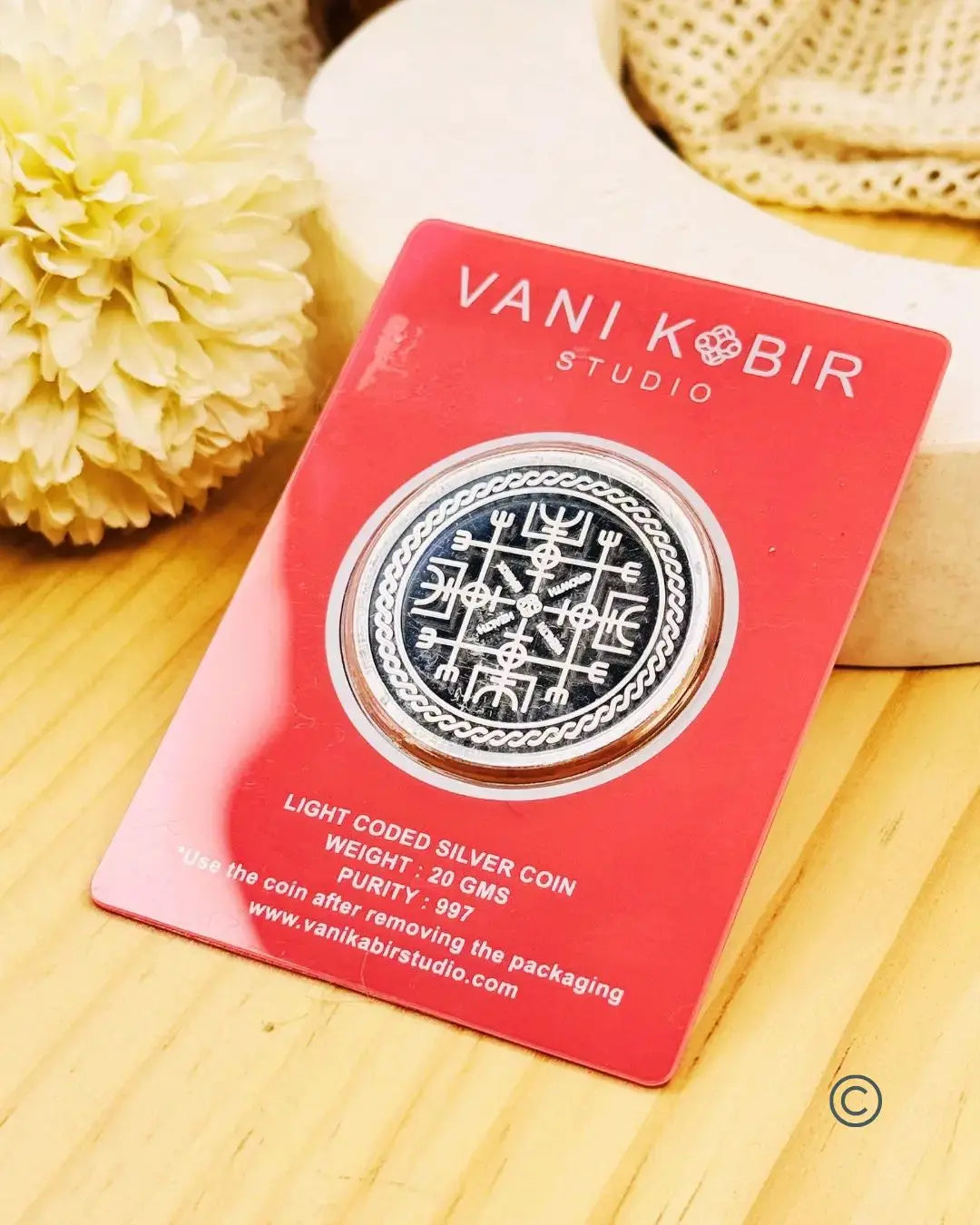 Lucky Charm : Vegvisir© Silver Coin