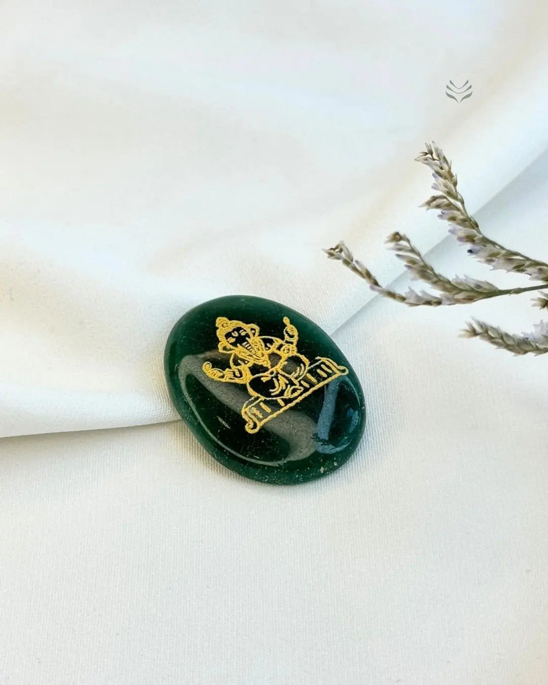 Lucky Ganesha Pocket Stone Crystal Coin