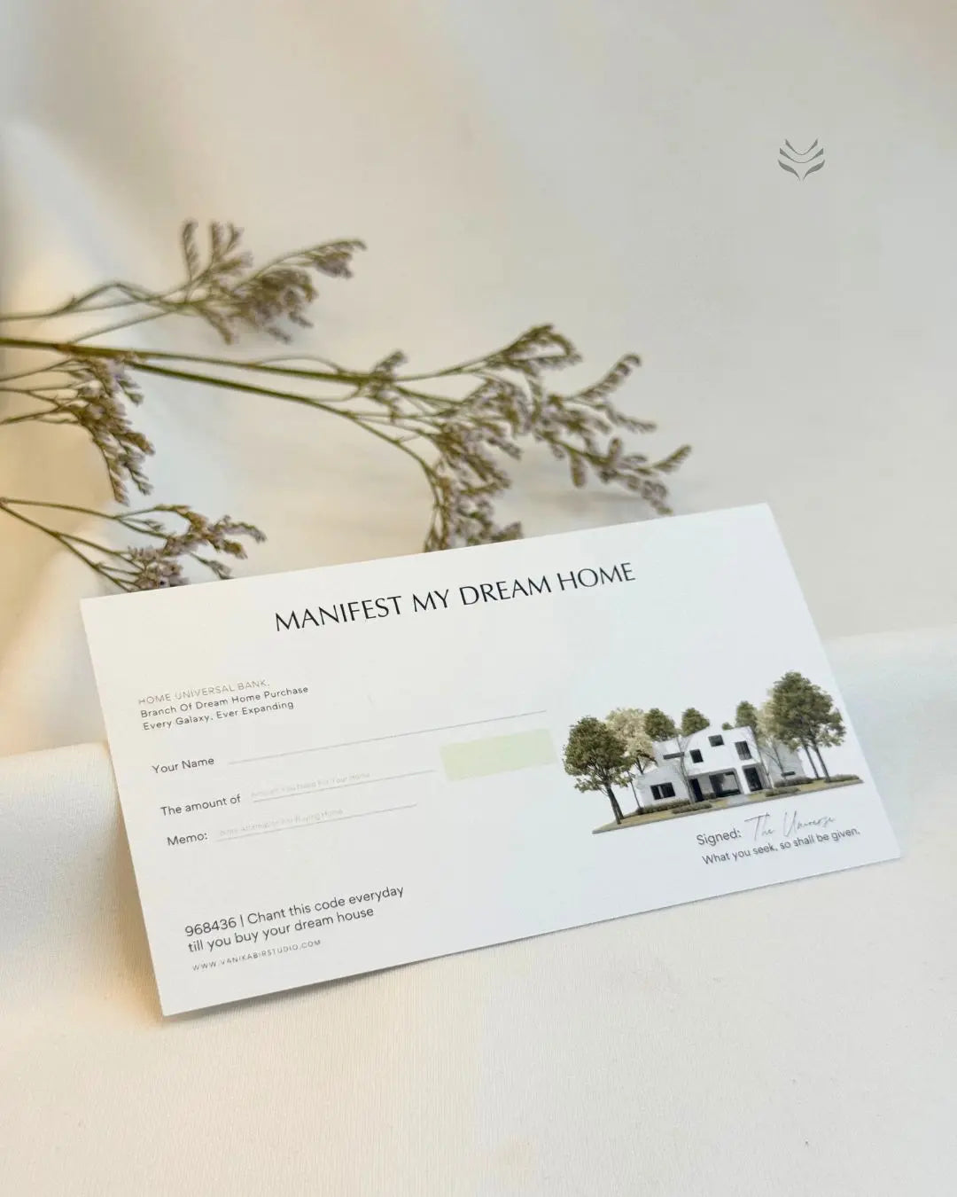 Manifest My Dream Home Cheque