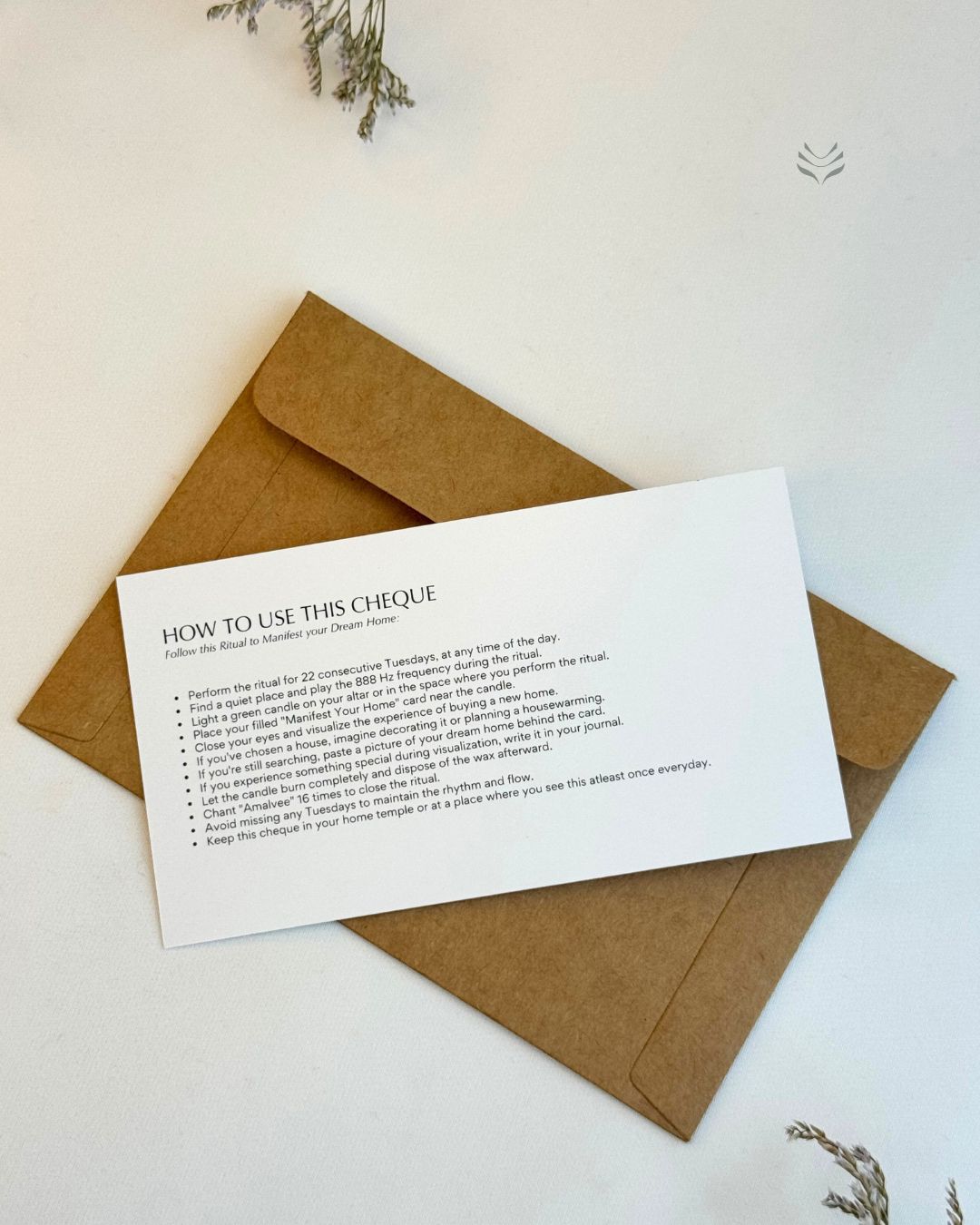 Manifest My Dream Home Cheque