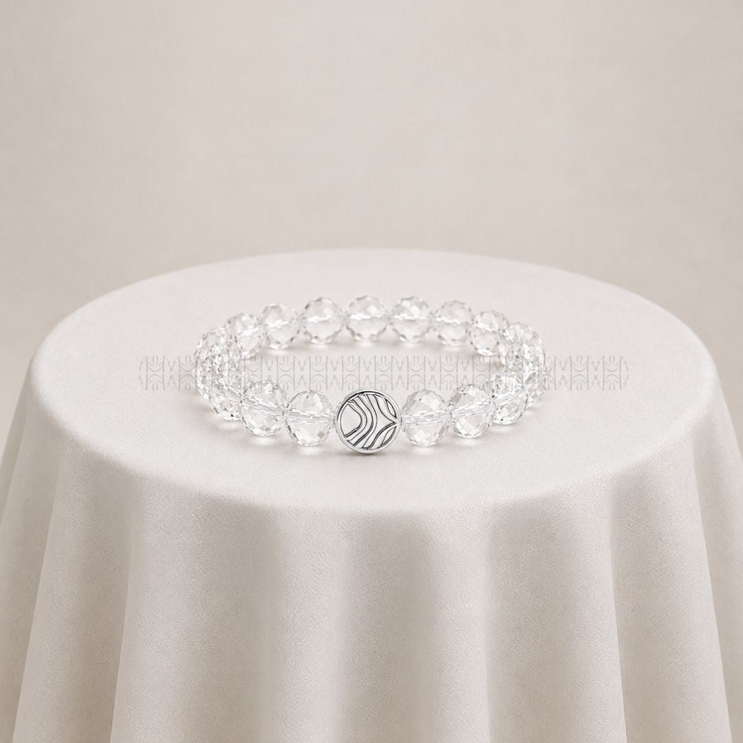 Master Manifestor Tumble Cut Clear Quartz Bracelet