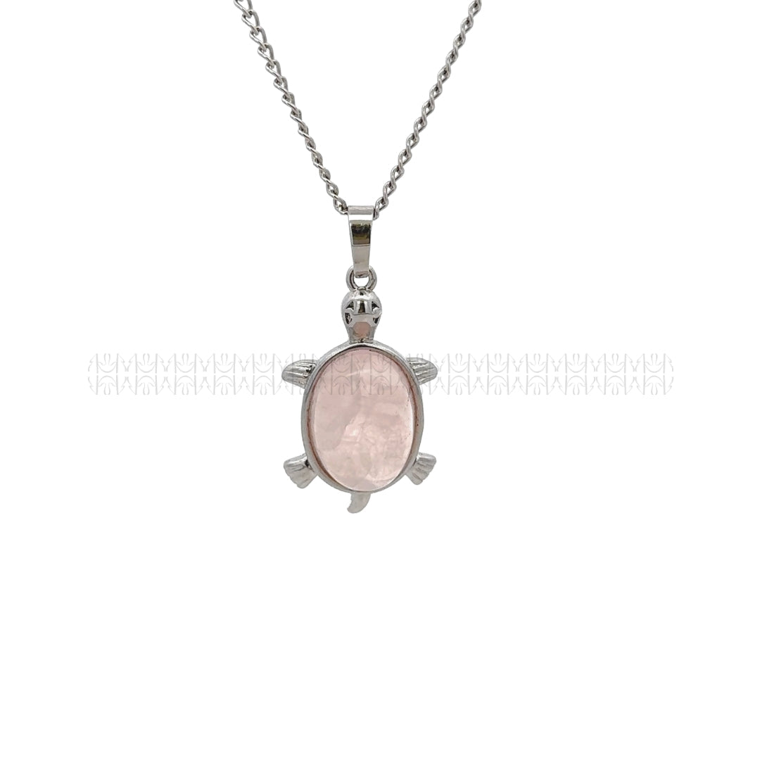 Messenger Rose Quartz Turtle Pendant