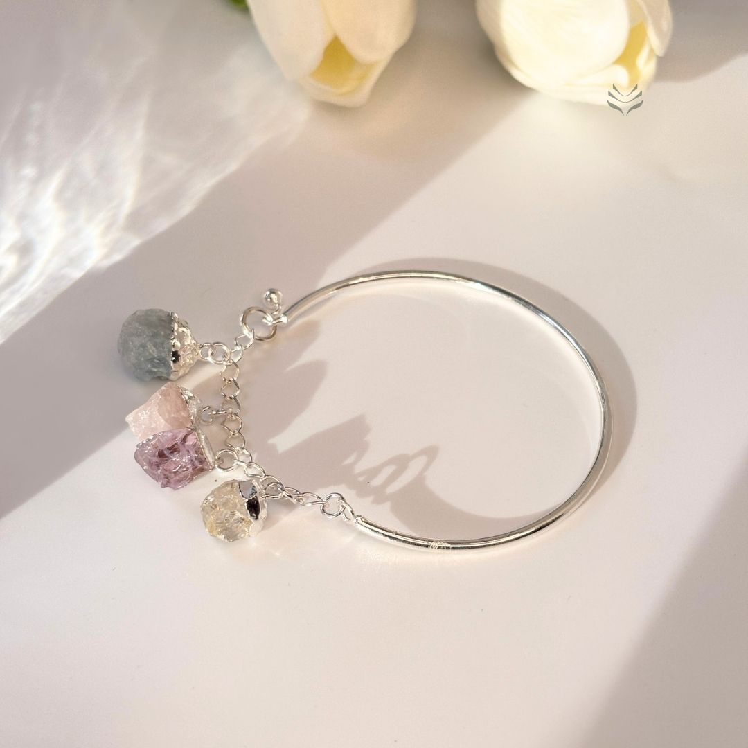 Mixed Stones Silver Plated Wristlet