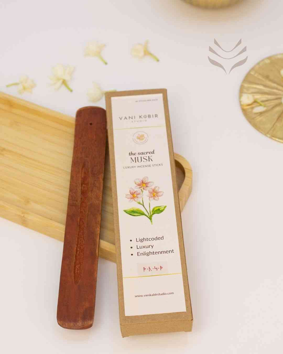 Musk Luxury Incense Sticks with wooden holder