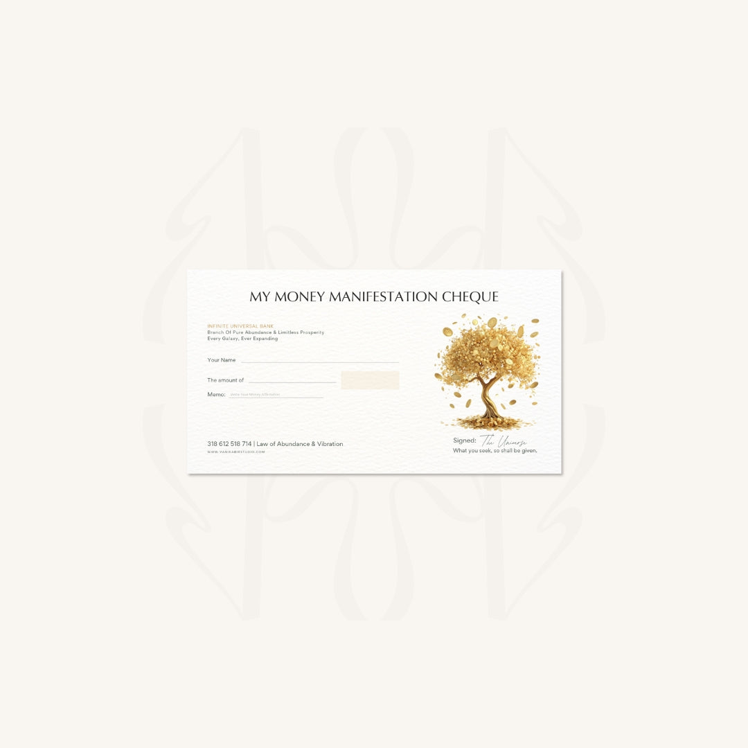 Money Manifestation Cheque cards