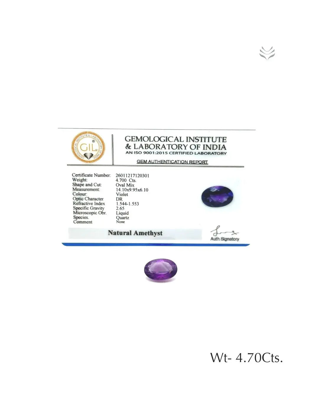 Natural Amethyst - 4.70 Ct Gemstones