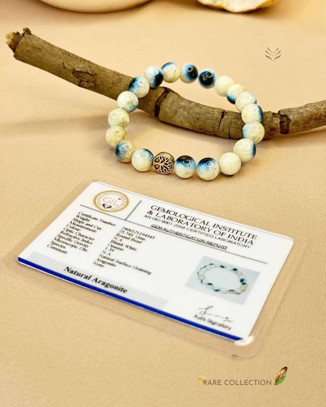 Natural Evil Eye Aragonite Bracelet