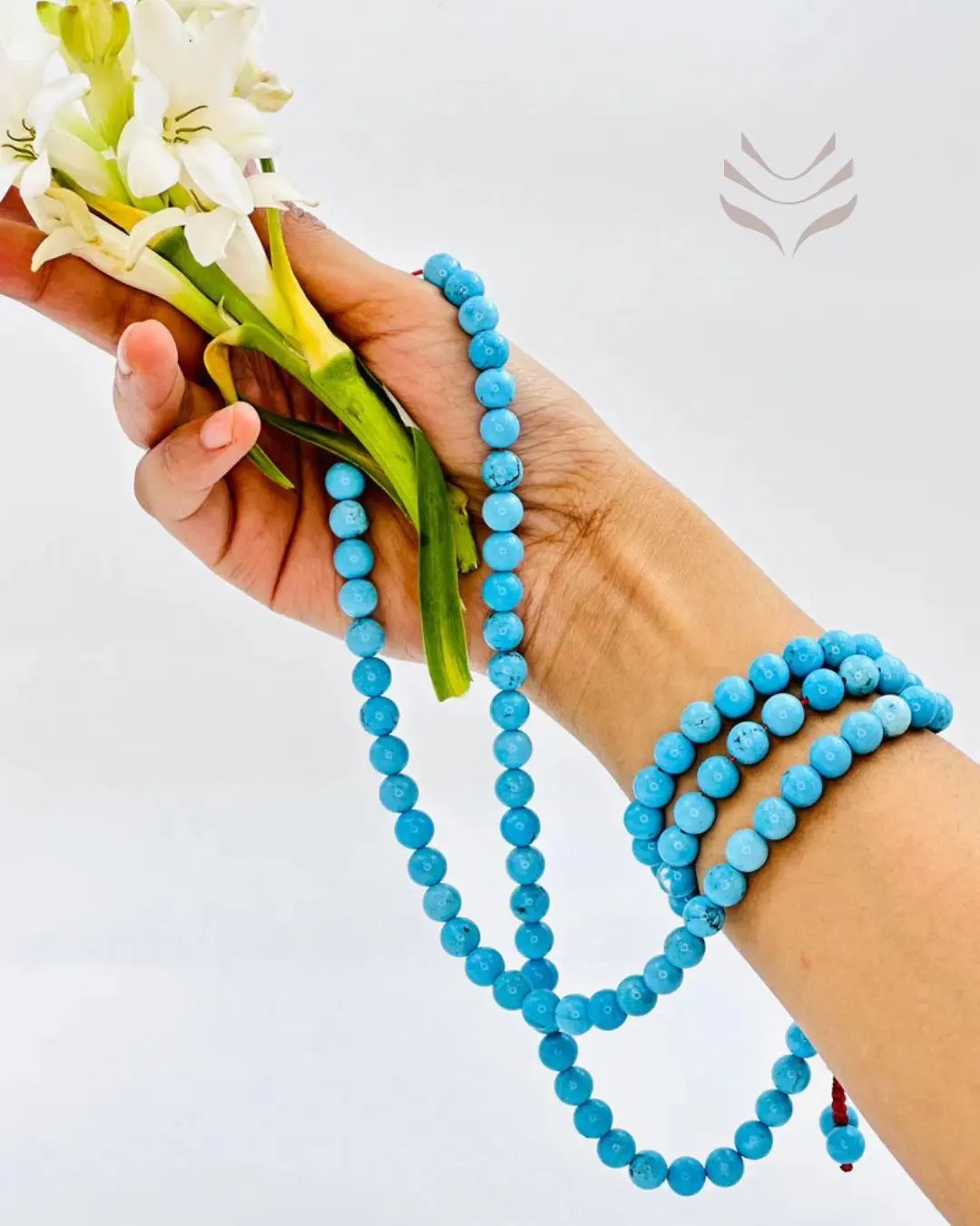 Natural Turquoise Mala with 108 Beads