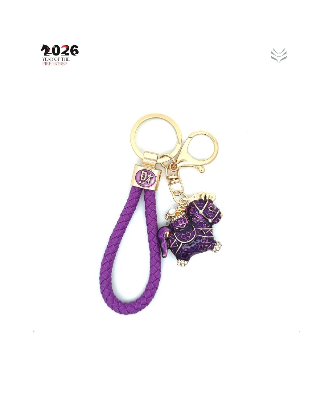 PURPLE HORSE LUCK & FAME KEY CHAIN