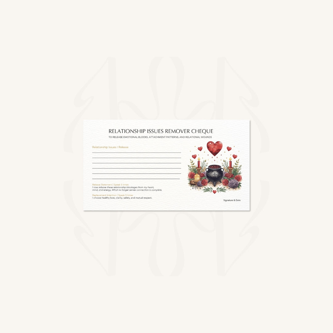 Relationship Obstacle Remover Cheque cards