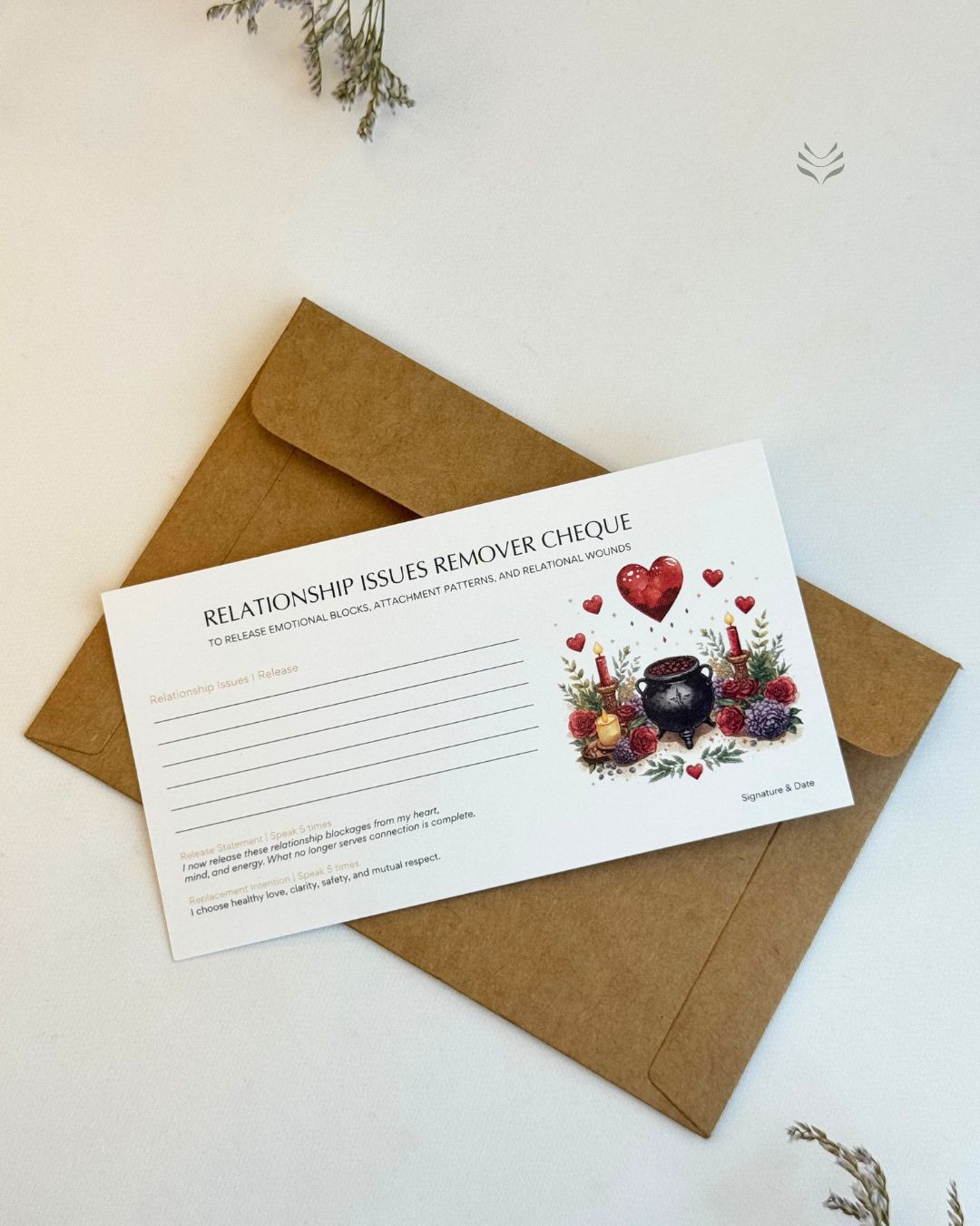 Relationship Obstacle Remover Cheque