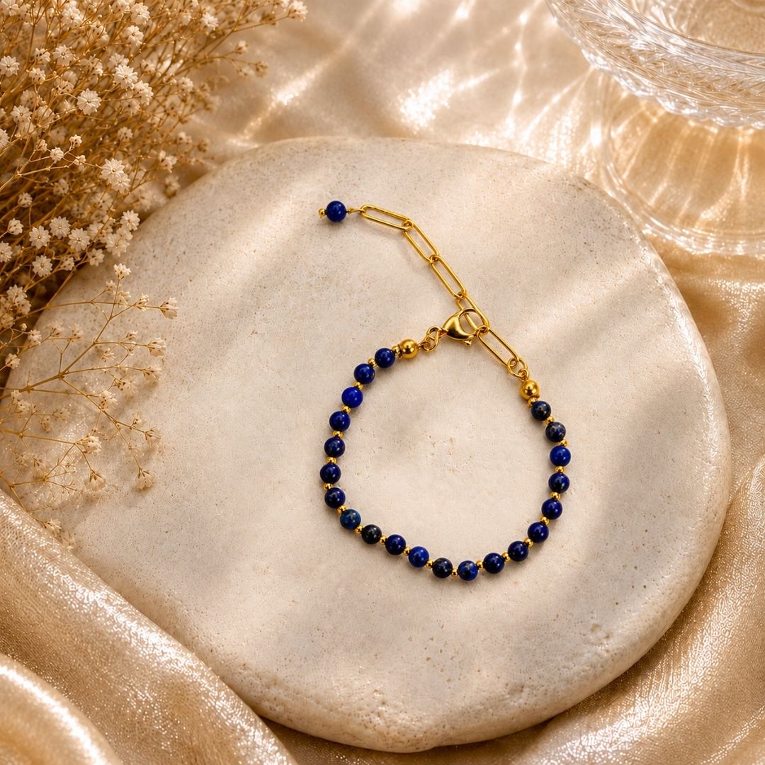 Lapis Lazuli Chain Adjustable Bracelet