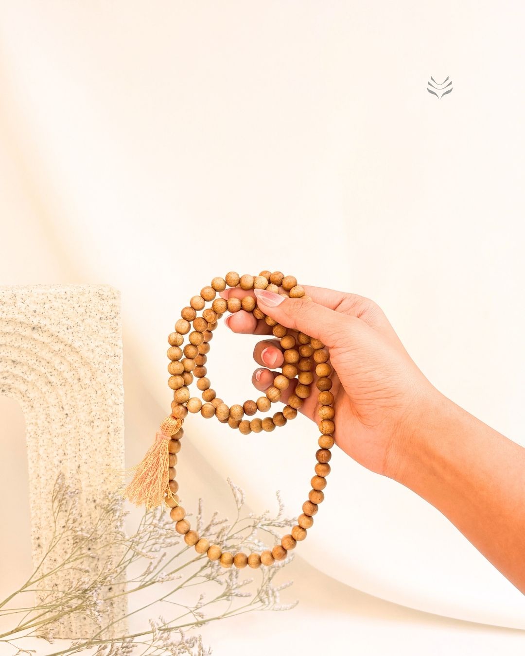 Pure Sandalwood Mala for Self-Love and Prayer